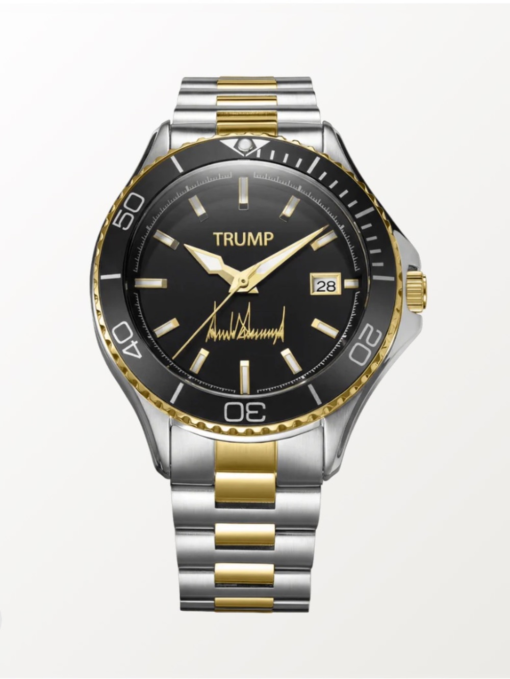 Trump Stainless Steel Two-Tone Watch with Black Dial - Picture 11 of 14